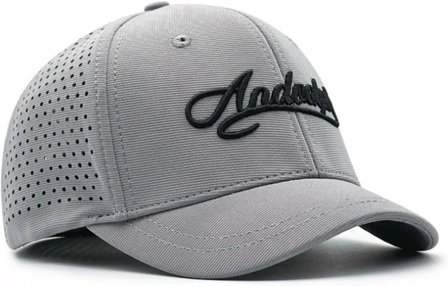 Short Brim Stretch Fitted Baseball Caps Men's Embroidery Structured Mesh Sun Hats Curved Brim Elastic Closed Back Hat K089