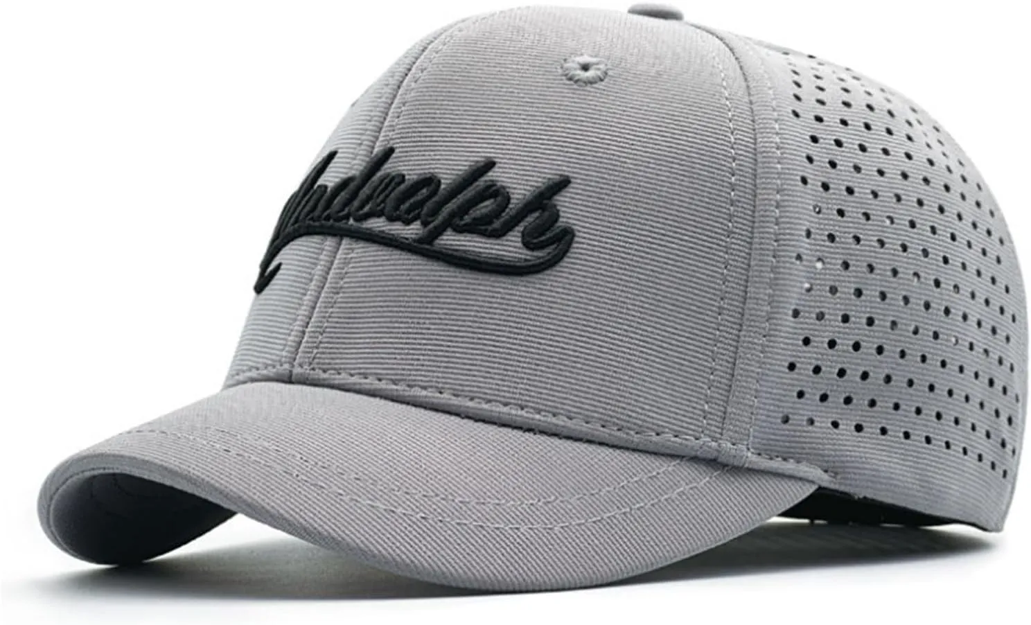 Short Brim Stretch Fitted Baseball Caps Men's Embroidery Structured Mesh Sun Hats Curved Brim Elastic Closed Back Hat K089