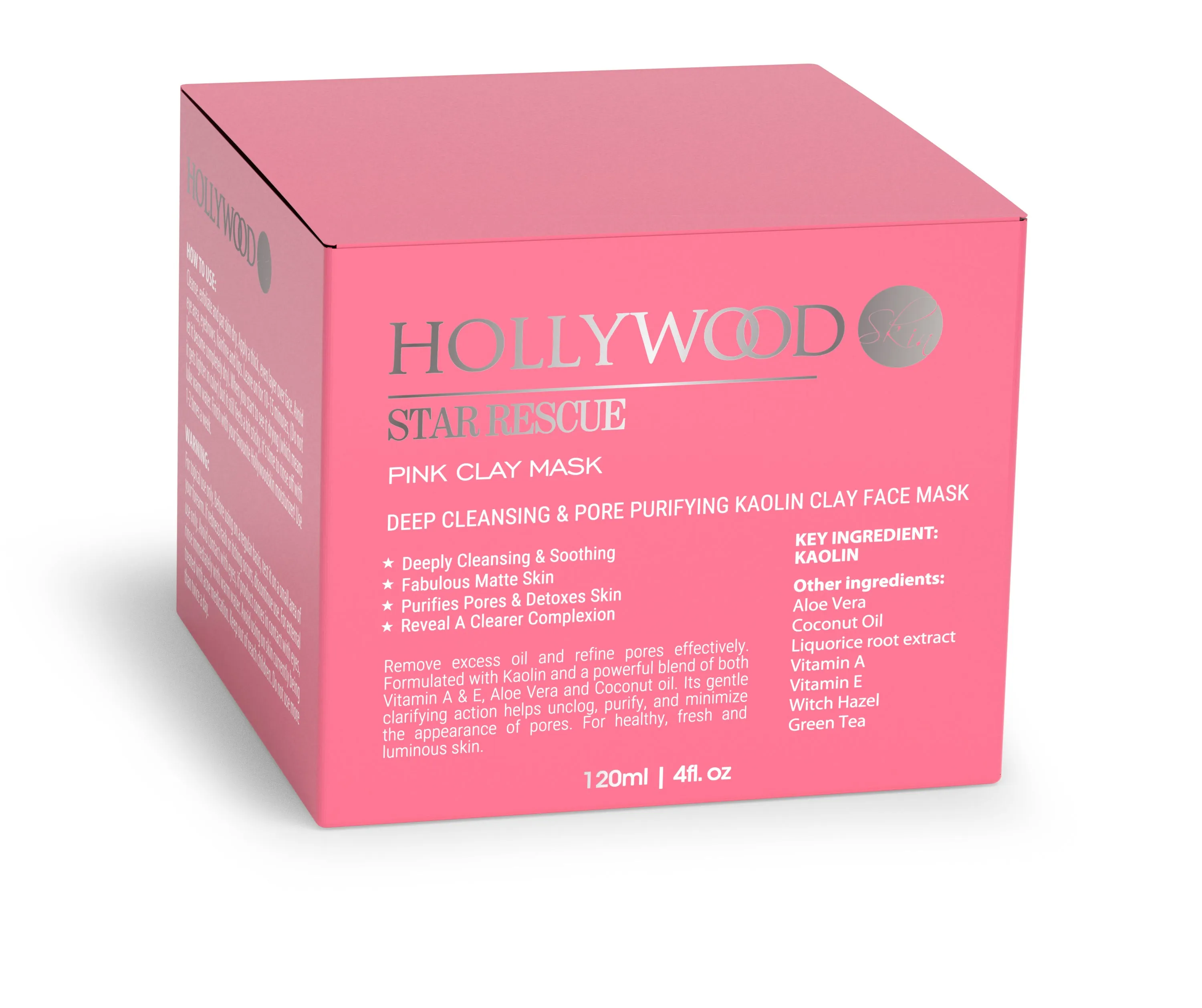 STAR RESCUE Pink Clay Mask - 120ml dual action detoxifying and brightening clay mask