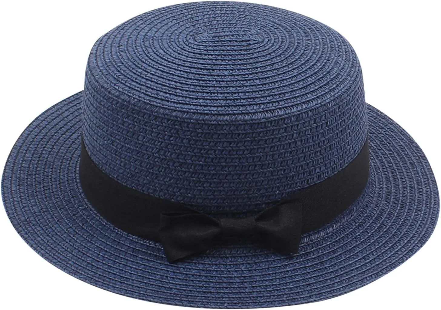 Summer Straw Hat Fedora Hats for Kids Girl Flat Top Hats Pork Pie Hat Wide Brim Church Hat Boater Cap