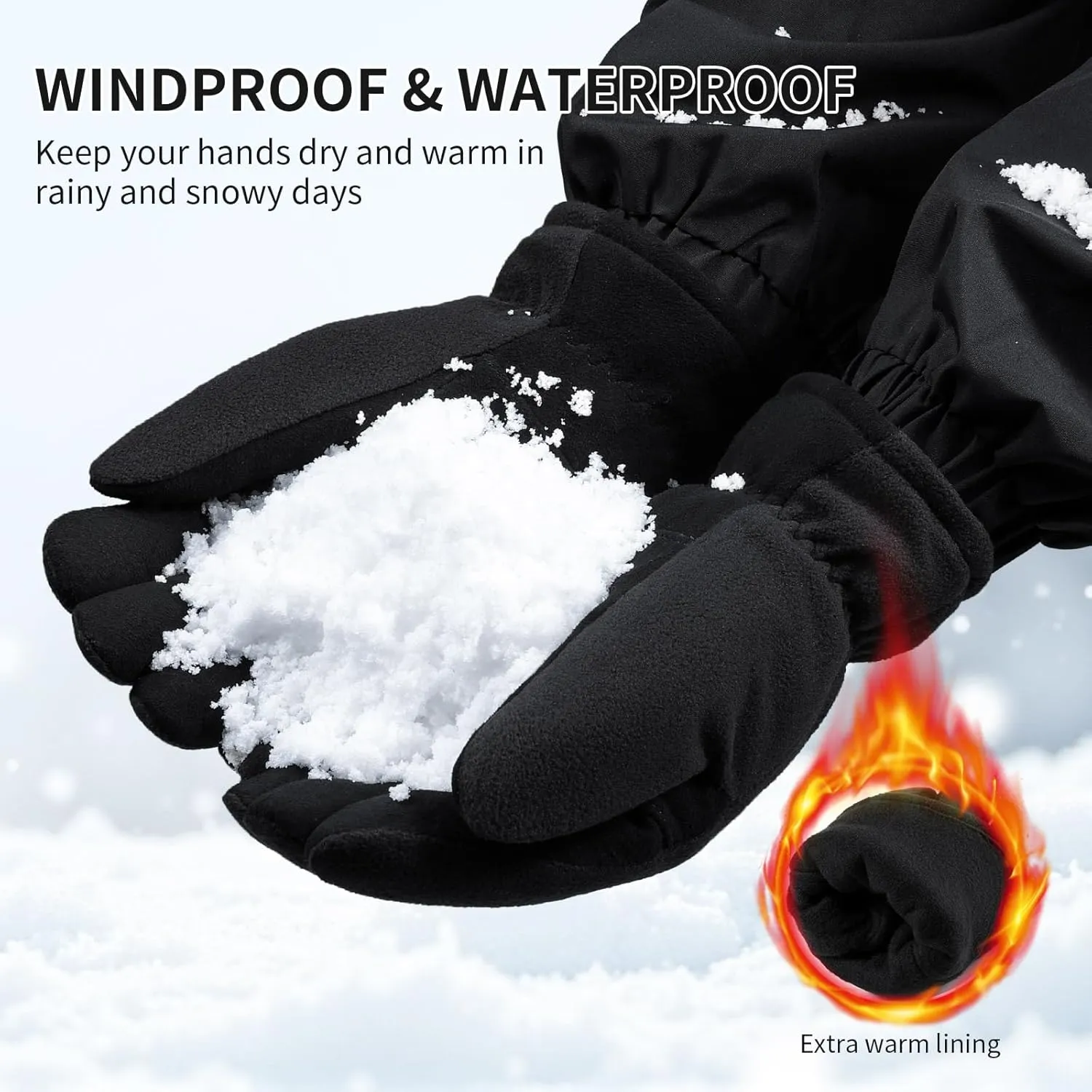 Winter Gloves for Men Women: -20°F Thermal Warm Deerskin Polar Fleece Cotton Glove