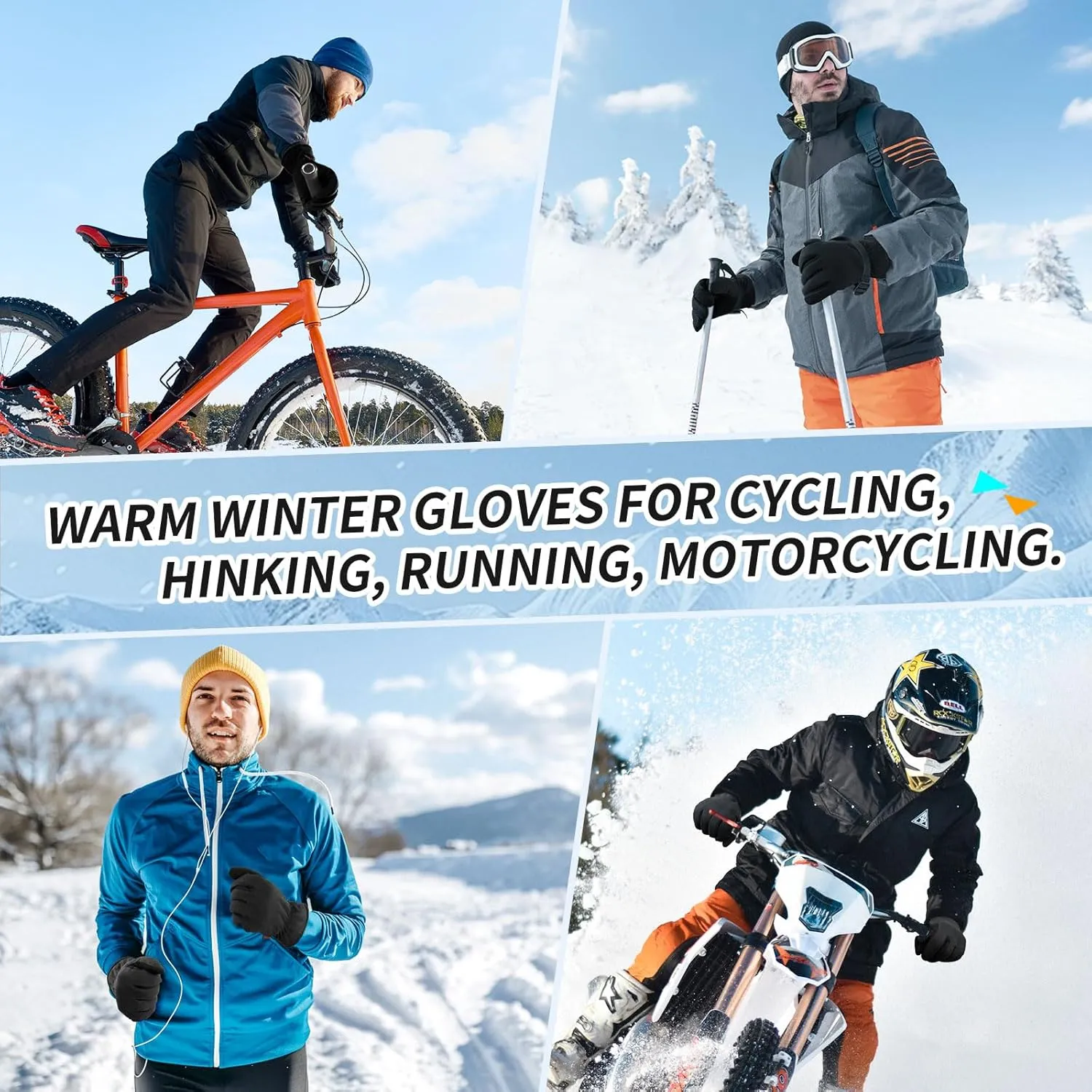 Winter Gloves for Men Women: -20°F Thermal Warm Deerskin Polar Fleece Cotton Glove