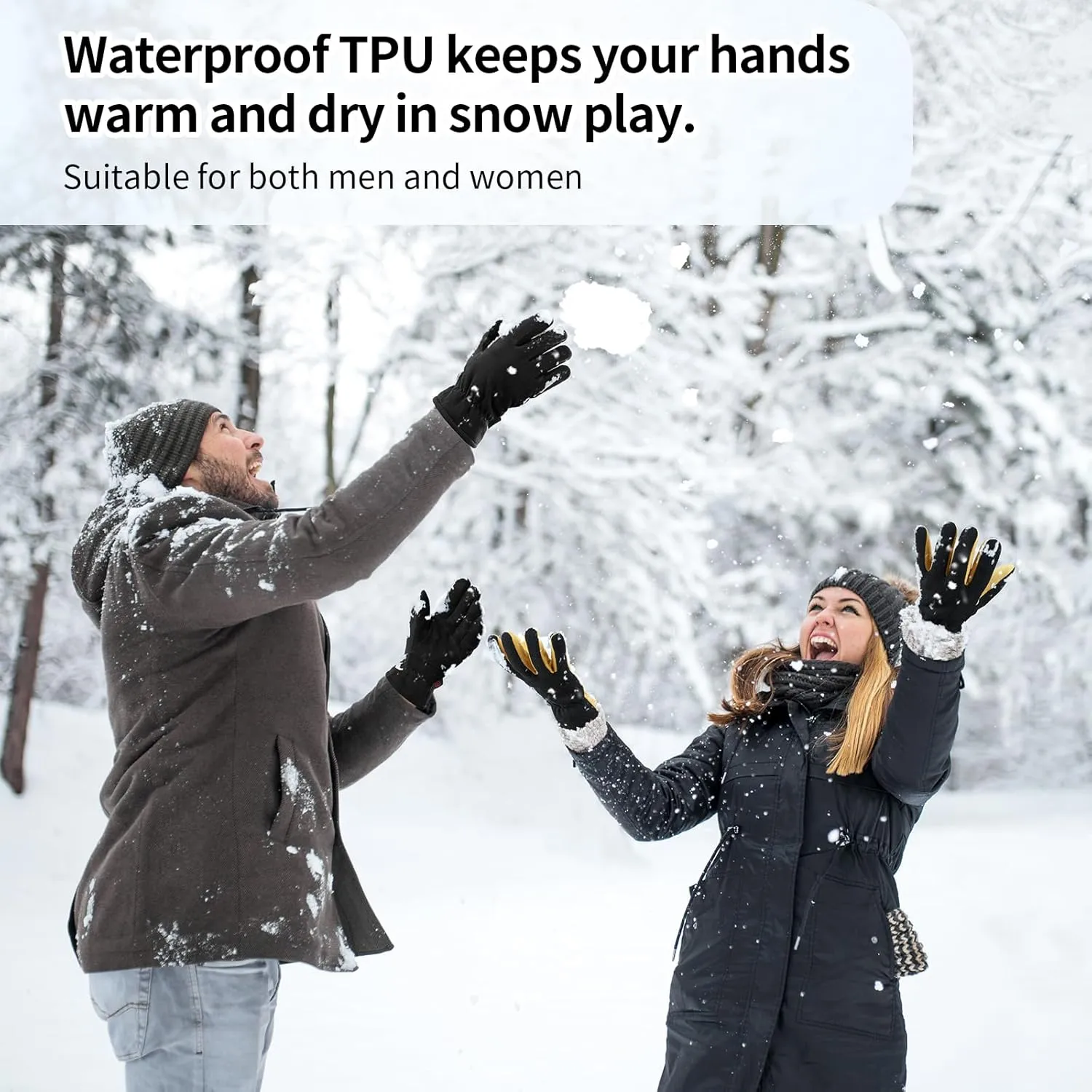Winter Gloves for Men Women: -20°F Thermal Warm Deerskin Polar Fleece Cotton Glove
