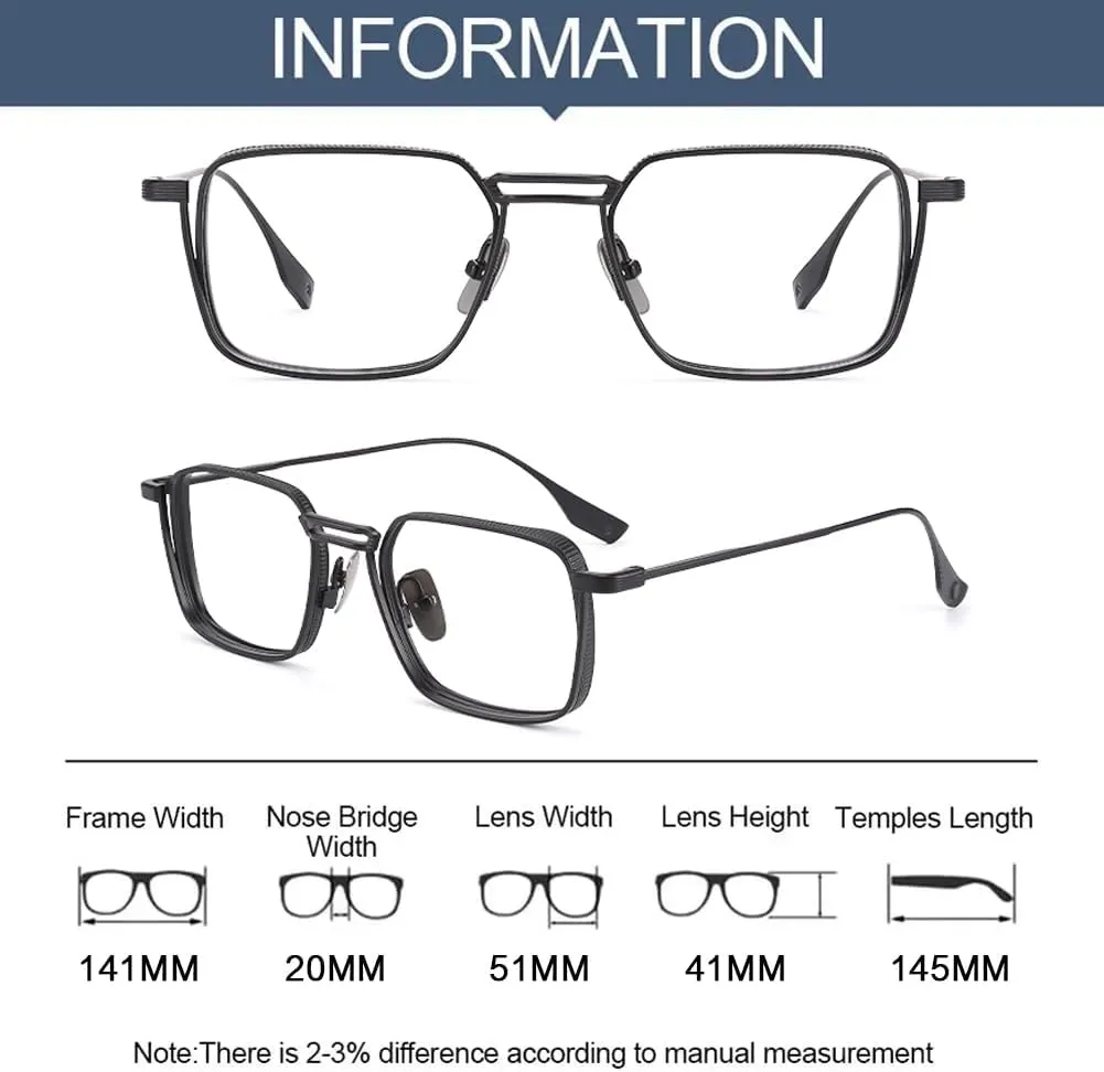 Women Men Blue Light Blocking Reading Glasses Fashion Lightweight Titanium Readers Anti Eyestrain Computer Eyeglasses,Black,3.5 x