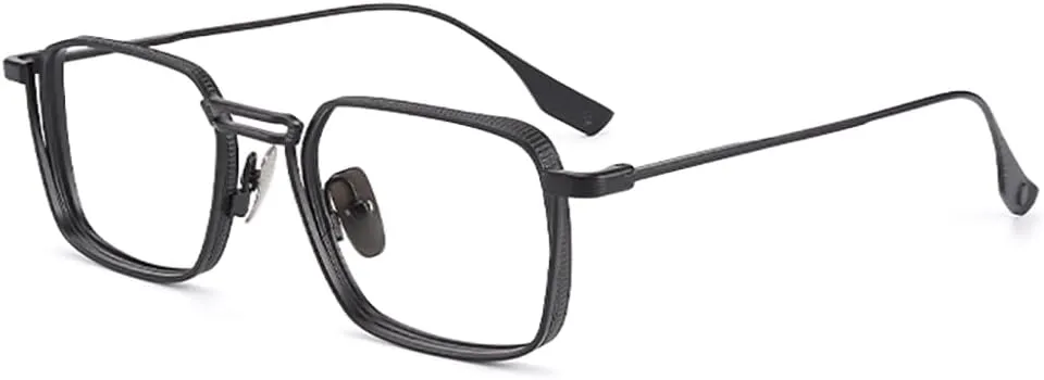 Women Men Blue Light Blocking Reading Glasses Fashion Lightweight Titanium Readers Anti Eyestrain Computer Eyeglasses,Black,3.5 x