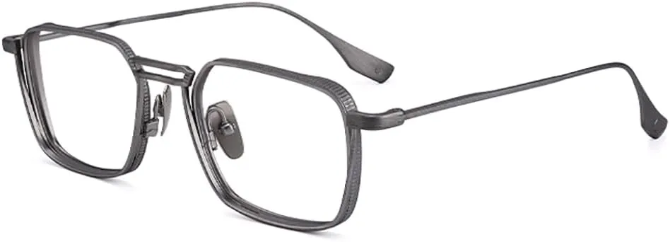 Women Men Blue Light Blocking Reading Glasses Fashion Lightweight Titanium Readers Anti Eyestrain Computer Eyeglasses,Gray,3.5 x