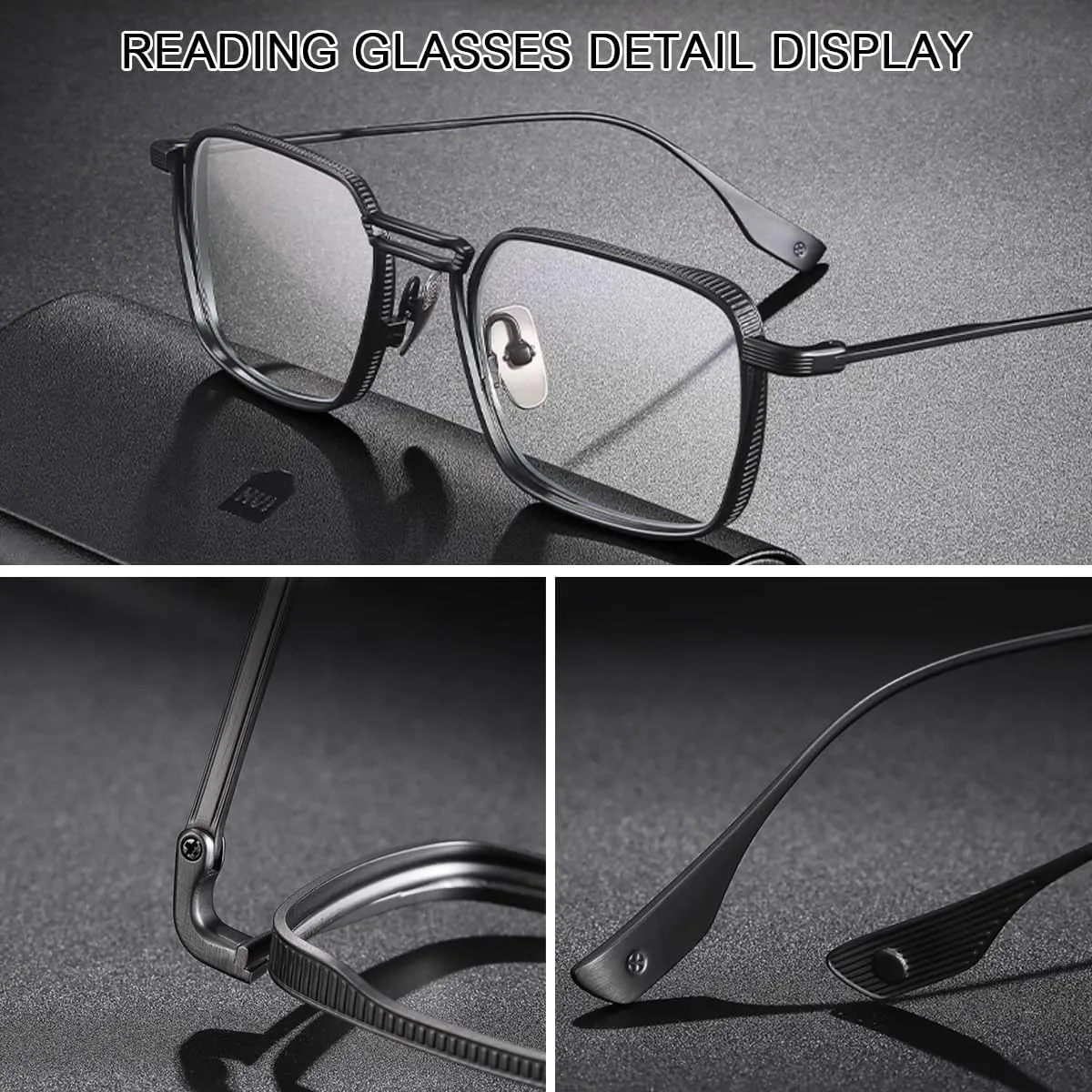 Women Men Blue Light Blocking Reading Glasses Fashion Lightweight Titanium Readers Anti Eyestrain Computer Eyeglasses,Silver,3.5 x