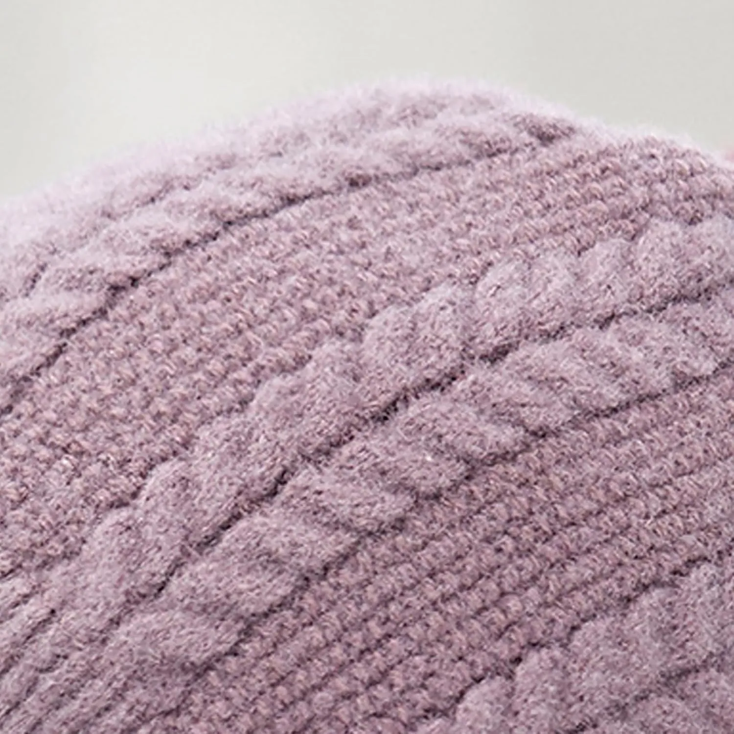 Women One Piece Slouchy Fleece Lined Beanie Hats Scarf Warm Winter Cable Knit Hat Thick Skull Ski Cap with Pompom