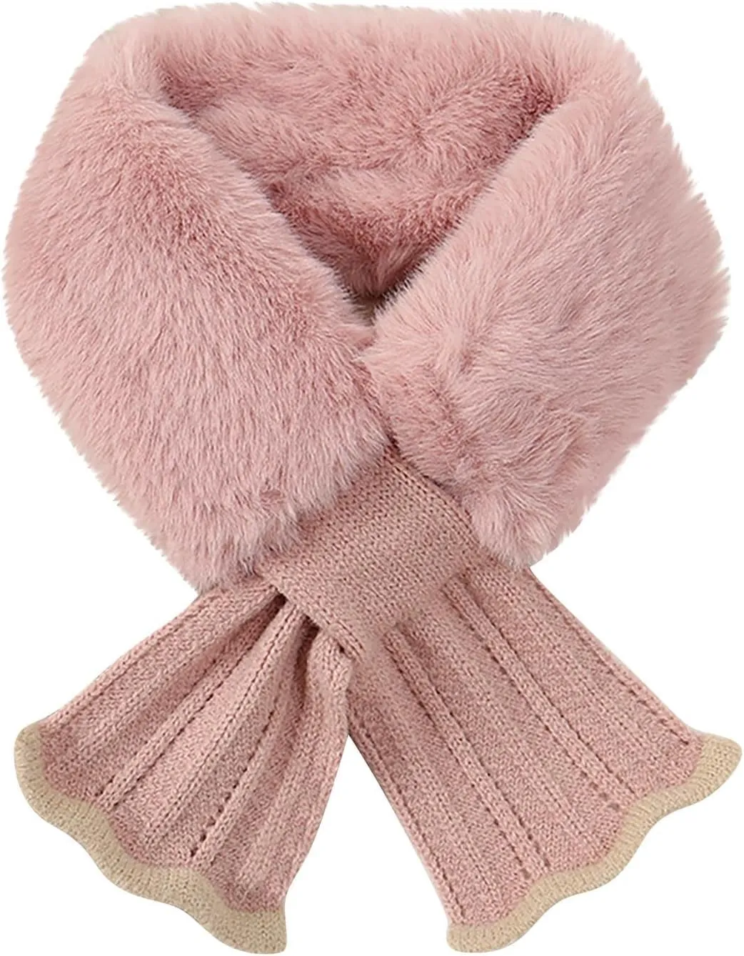 Womens Fur Collar Scarf, Faux Fur Scarves for Women Casual Elegant Neck Shrug for Fall Winter Super Soft Cozy Scarf