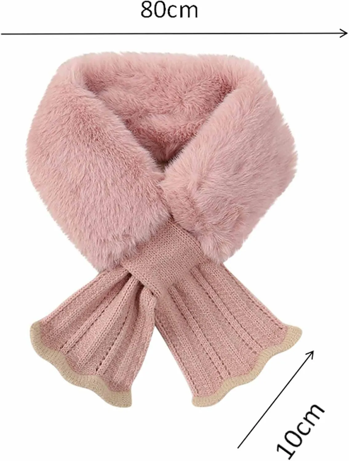 Womens Fur Collar Scarf, Faux Fur Scarves for Women Casual Elegant Neck Shrug for Fall Winter Super Soft Cozy Scarf