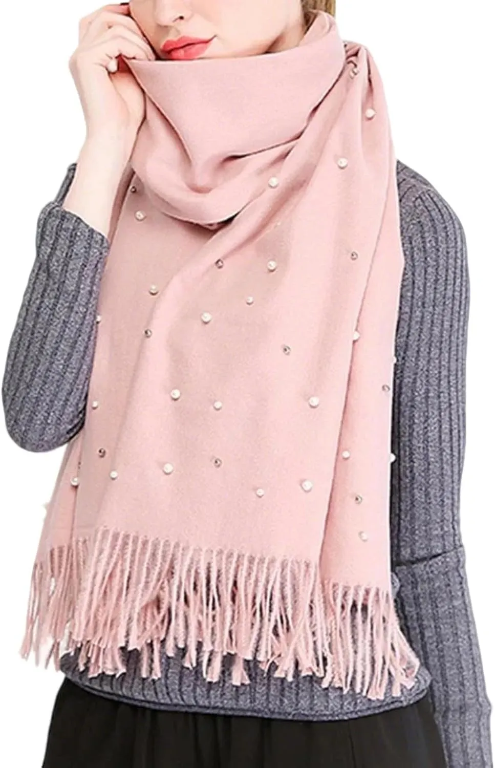 Women's Pearl Shawl Wraps Open Front Poncho Cape Oversized Sweaters Casual Fashion Cardigan Shawls for Fall Winter