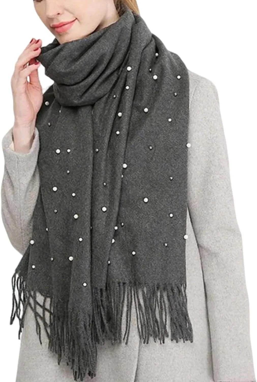 Women's Pearl Shawl Wraps Open Front Poncho Cape Oversized Sweaters Casual Fashion Cardigan Shawls for Fall Winter
