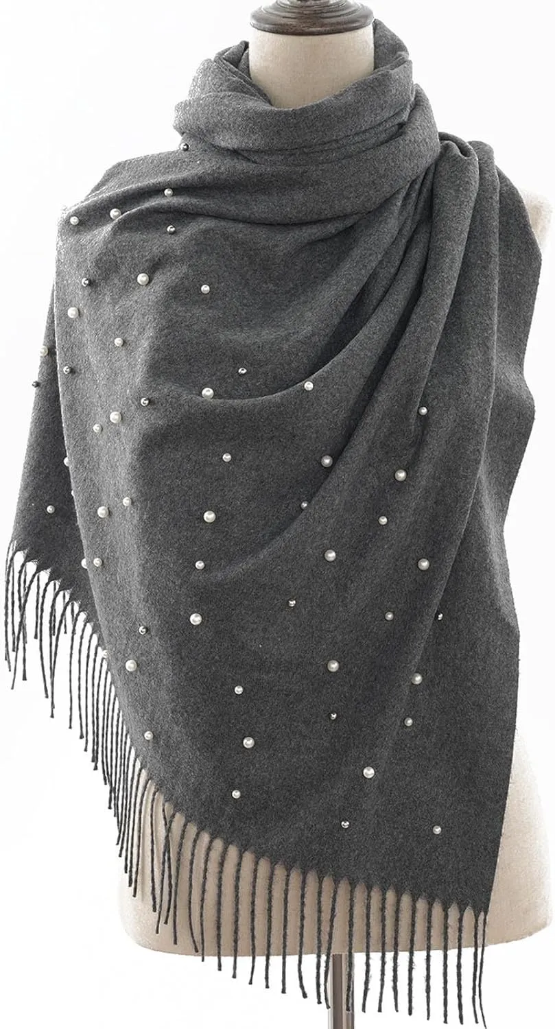 Women's Pearl Shawl Wraps Open Front Poncho Cape Oversized Sweaters Casual Fashion Cardigan Shawls for Fall Winter