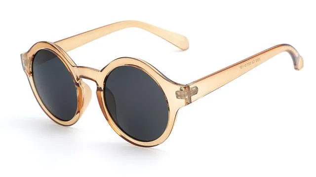Women's Vintage Round Circle Retro Sunglasses with Acrylic Lenses