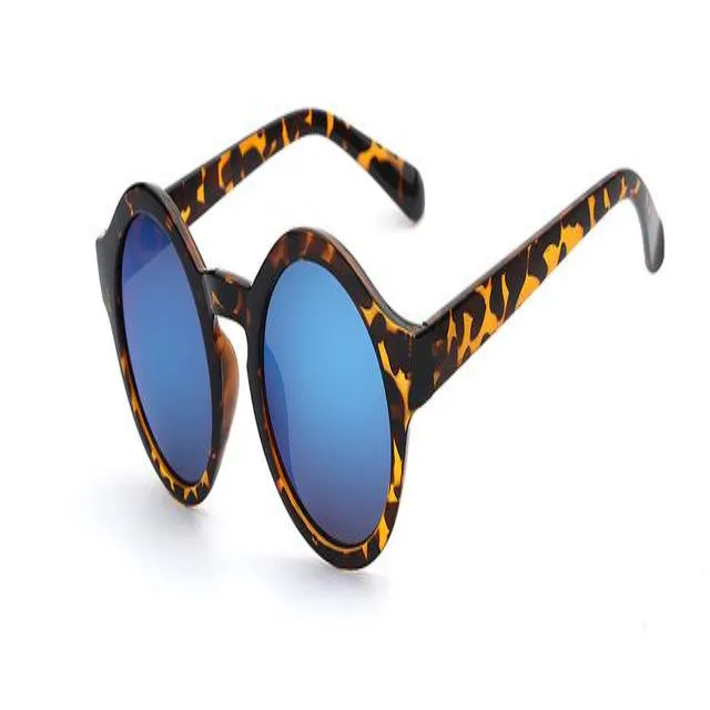 Women's Vintage Round Circle Retro Sunglasses with Acrylic Lenses