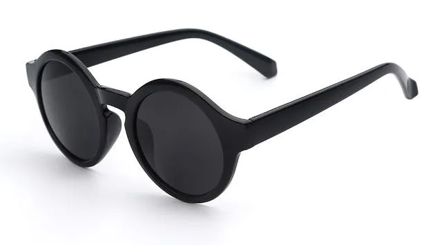 Women's Vintage Round Circle Retro Sunglasses with Acrylic Lenses