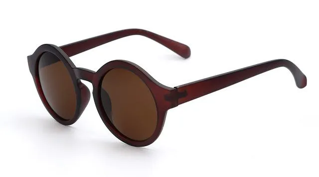 Women's Vintage Round Circle Retro Sunglasses with Acrylic Lenses