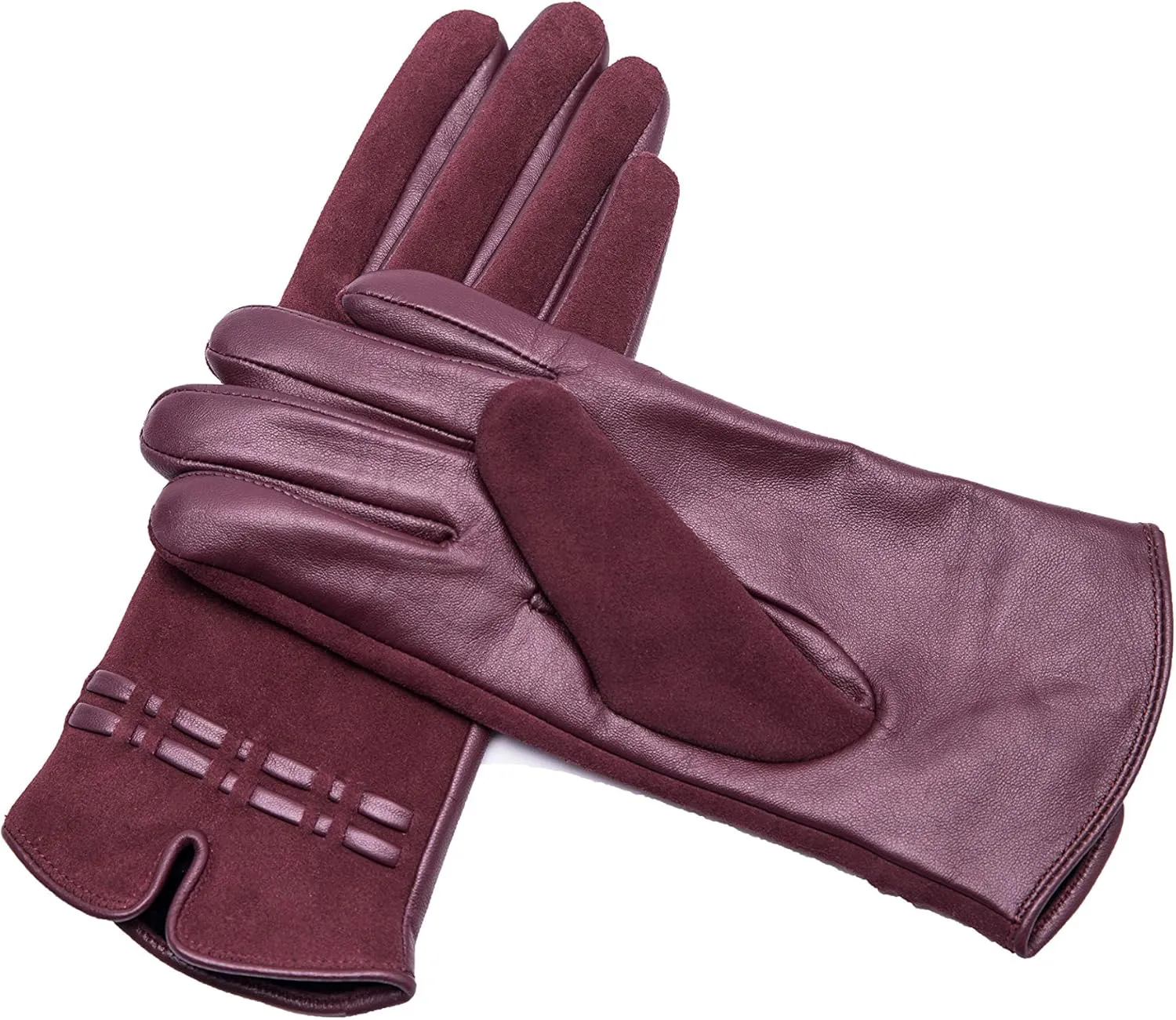 YISEVEN Women’s Winter Sheepskin Suede Leather Gloves Touchscreen