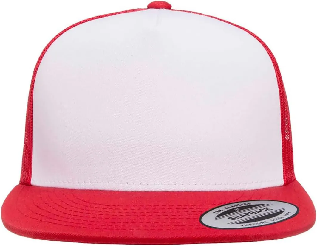 Yupoong YP Classics 6006 High Profile Flat Visor Snapback Trucker Hat - Blank, Bulk Caps