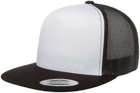 Yupoong YP Classics 6006 High Profile Flat Visor Snapback Trucker Hat - Blank, Bulk Caps