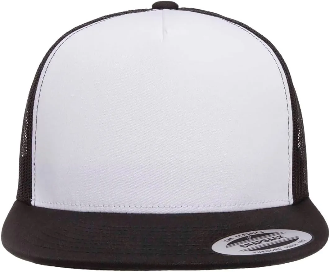 Yupoong YP Classics 6006 High Profile Flat Visor Snapback Trucker Hat - Blank, Bulk Caps