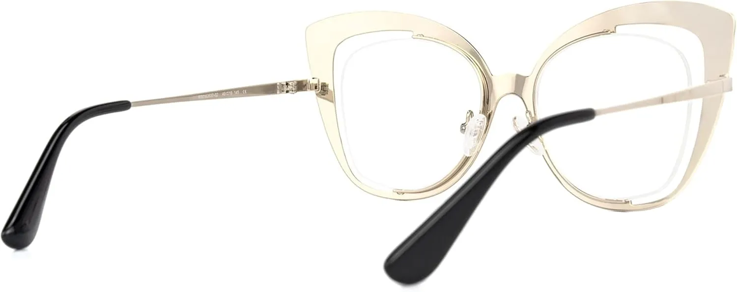 Zeelool Classic Oversized Cat Eye Glasses Frame With Non-prescription Clear Lens for Women Claus ZWM183537