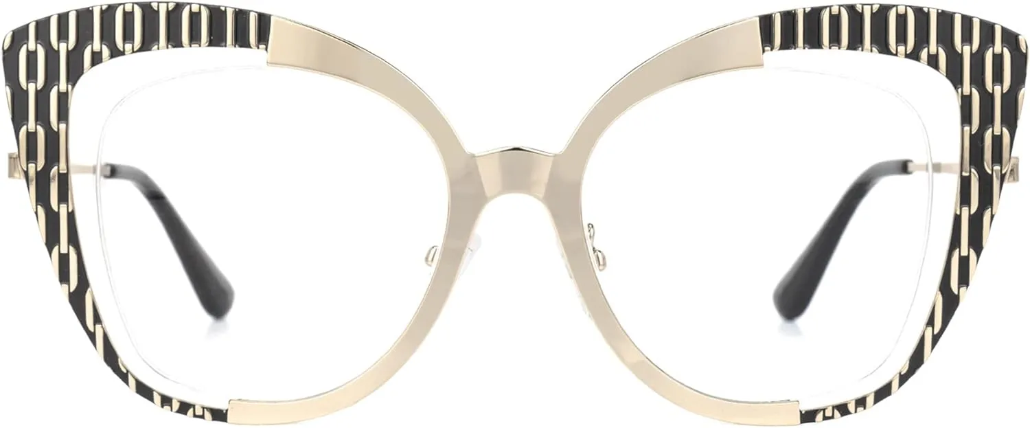 Zeelool Classic Oversized Cat Eye Glasses Frame With Non-prescription Clear Lens for Women Claus ZWM183537