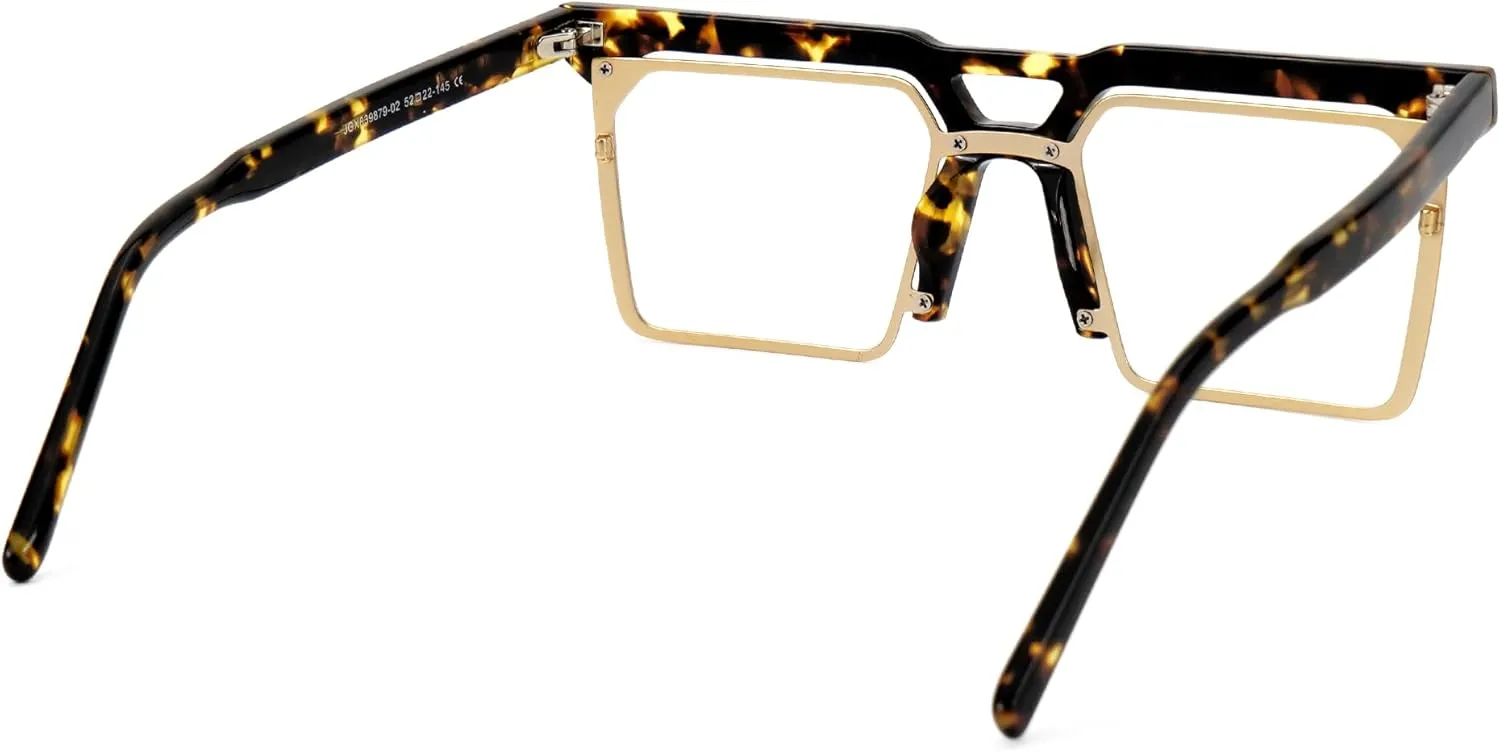 Zeelool Retro Rectangle Eyeglasses Frame with Non-prescription Clear Lens for Men ZJGX839879