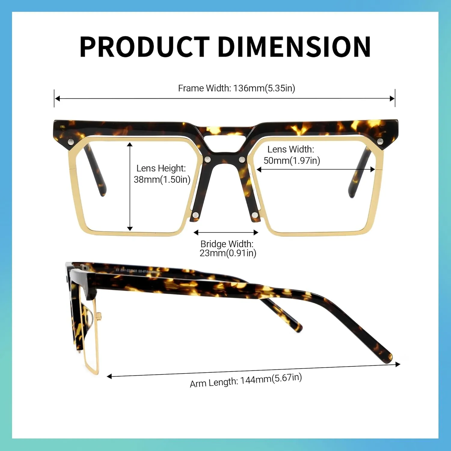 Zeelool Retro Rectangle Eyeglasses Frame with Non-prescription Clear Lens for Men ZJGX839879