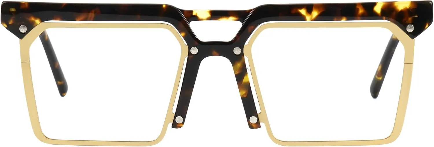 Zeelool Retro Rectangle Eyeglasses Frame with Non-prescription Clear Lens for Men ZJGX839879