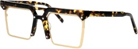 Zeelool Retro Rectangle Eyeglasses Frame with Non-prescription Clear Lens for Men ZJGX839879