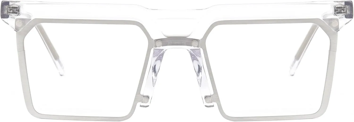 Zeelool Retro Rectangle Eyeglasses Frame with Non-prescription Clear Lens for Men ZJGX839879