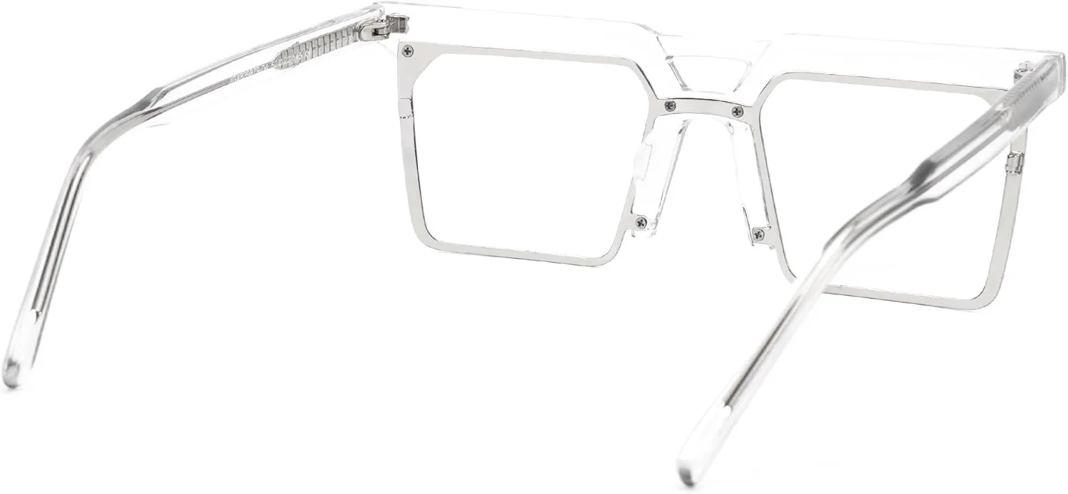 Zeelool Retro Rectangle Eyeglasses Frame with Non-prescription Clear Lens for Men ZJGX839879